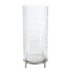 Candle Holder 5.5"D x 12"H Glass/Iron