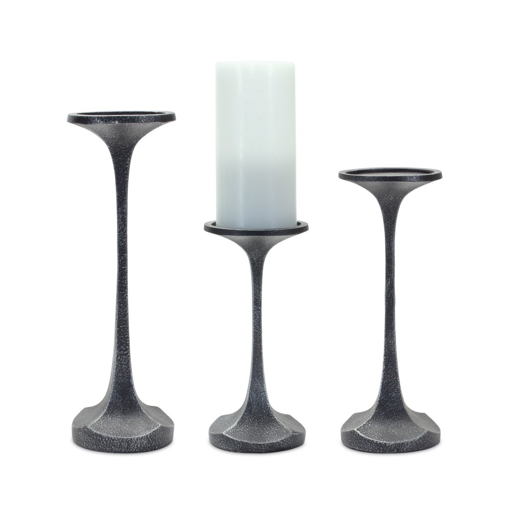 Candle Holder (Set Of 3) 8.25"H, 10"H, 12.25"H Resin