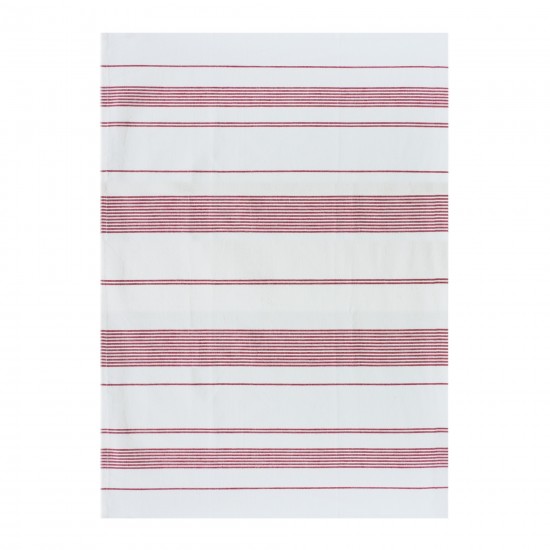 Tea Towel (Set Of 3) 20" x 28" Cotton, Red, White