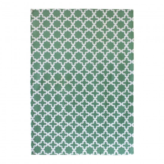 Tea Towel (Set Of 3) 20" x 28" Cotton, White, Green, Orange