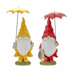 Garden Gnome W/Umbrella (Set Of 2) 21"H, 23"H Resin