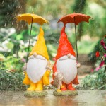 Garden Gnome W/Umbrella (Set Of 2) 21"H, 23"H Resin