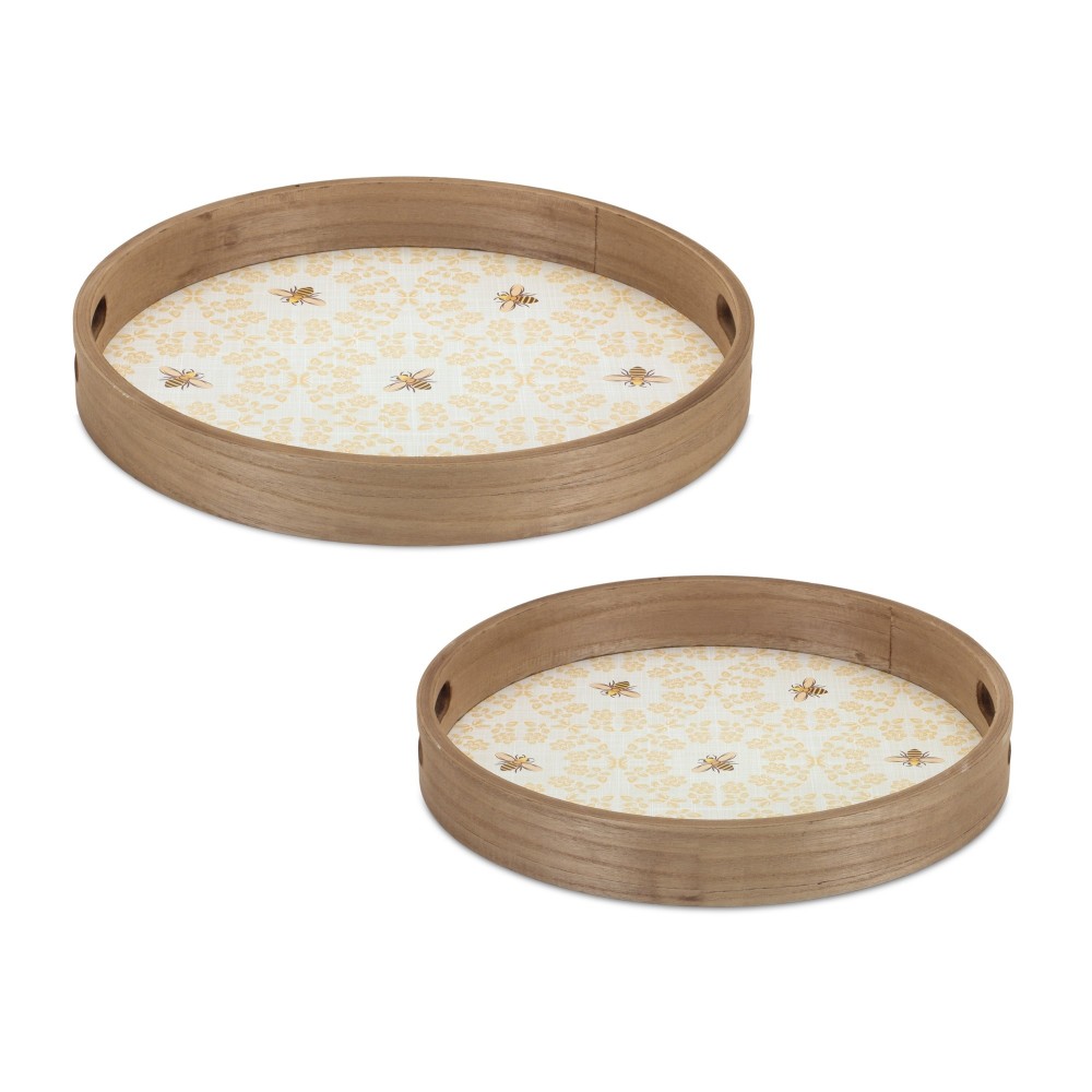 Tray (Set Of 2) 13.75"D, 15.75"D Mdf