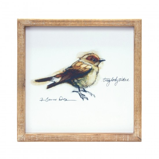 Framed Bird Print (Set Of 4) 9.5"Sq Mdf/Wood