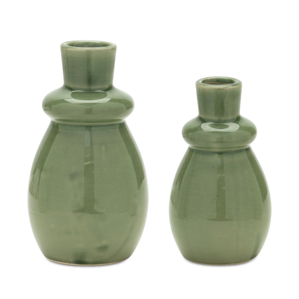 Vase (Set Of 2) 6.5"H, 8"H Terra Cotta Vase (Set Of 2) 6.5"H, 8"H Terra Cotta