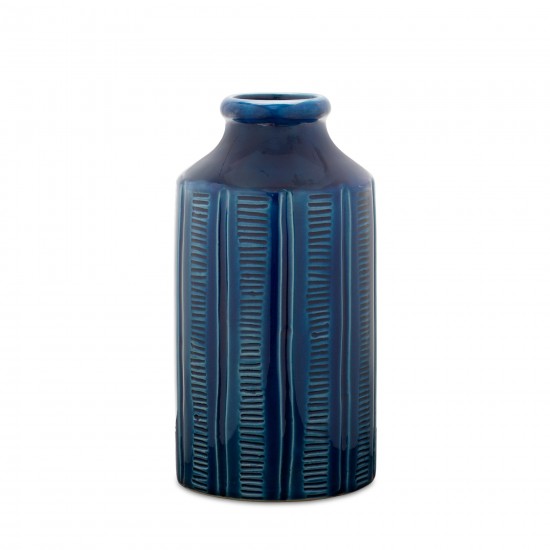 Vase 10"H Terra Cotta, Blue