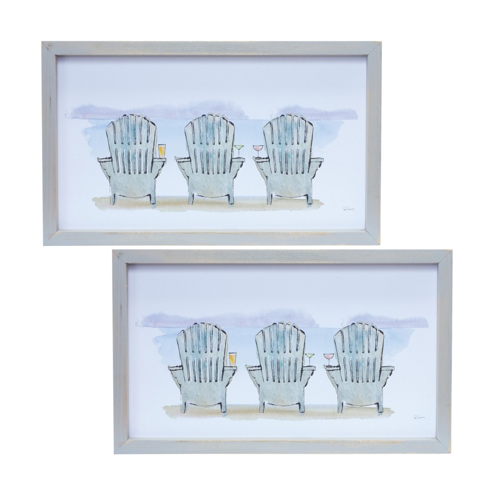 Beach Chair Frame (Set Of 2) 15.75"L x 9.5"H Mdf/Wood