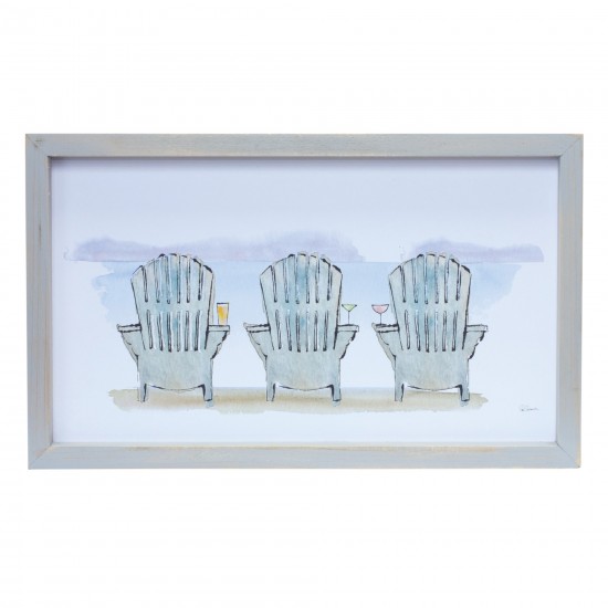 Beach Chair Frame (Set Of 2) 15.75"L x 9.5"H Mdf/Wood