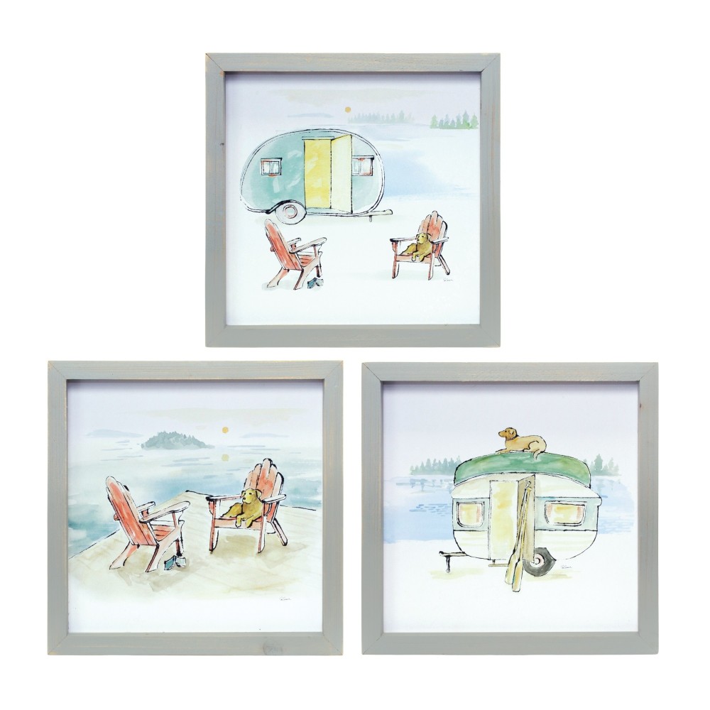 Beach Sign (Set Of 3) 10"Sq Mdf/Wood Beach Sign (Set Of 3) 10"Sq Mdf/Wood