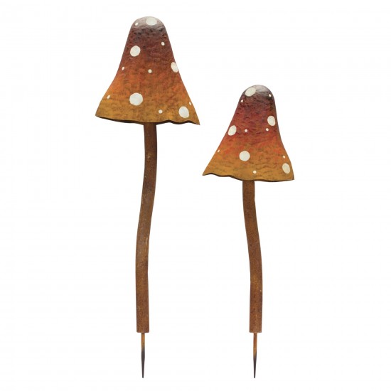 Mushroom Stake (Set Of 2) 26"H, 32"H Iron