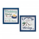 Camping Sign (Set Of 4) 10"Sq Mdf