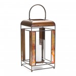 Lantern 9"L x 17.25"H Metal/Glass