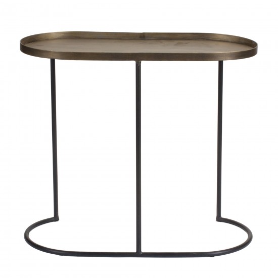 Accent Table (Set Of 2) 16"L x 8.75"W x 17.75"H, 24"L x 12"W x 20.75"H Iron