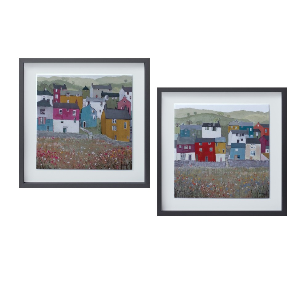 Framed House Print (Set Of 2) 15.5"Sq Plastic/Mdf/Paper Framed House Print (Set Of 2) 15.5"Sq Plastic/Mdf/Paper
