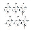 Butterfly Spray (Set Of 6) 39"H Polyester, Blue, Brown