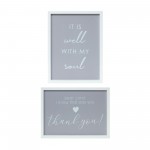 It Is Well And Thank You Plaque (Set Of 2) 11.75" x 15.75" Mdf