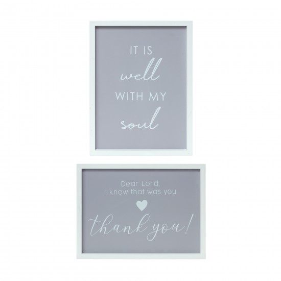 It Is Well And Thank You Plaque (Set Of 2) 11.75" x 15.75" Mdf