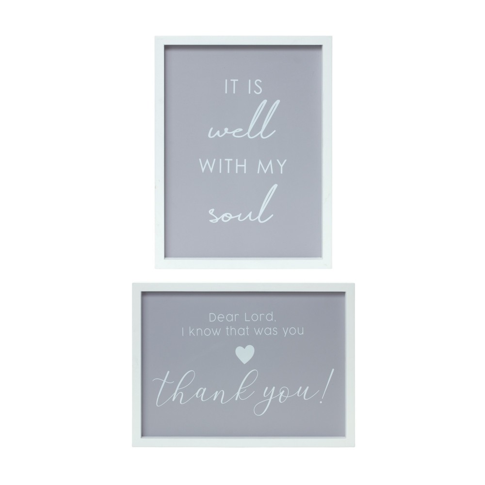 It Is Well And Thank You Plaque (Set Of 2) 11.75" x 15.75" Mdf