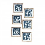 Framed Floral Print (Set Of 6) 8"Sq Mdf