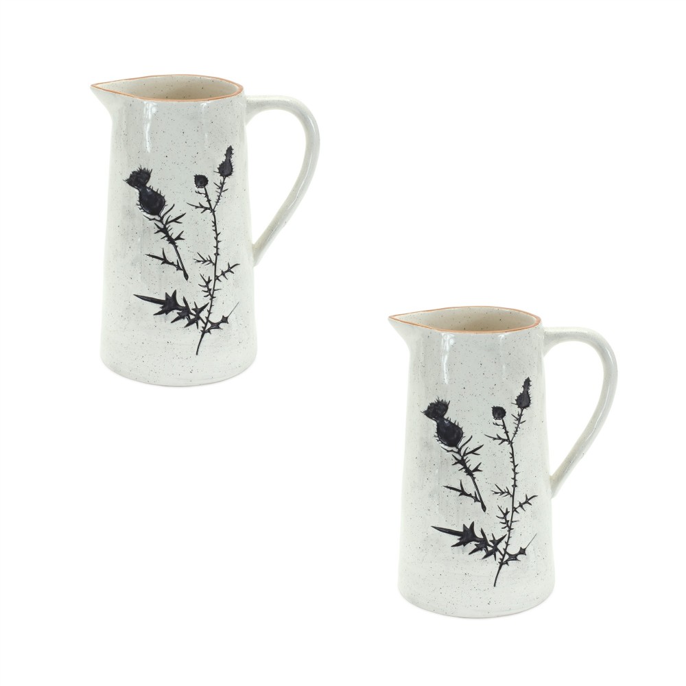 Pitcher (Set Of 2) 10"H Ceramic