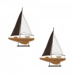 Sailboat (Set Of 2) 11.5"L x 18"H Wood/Iron