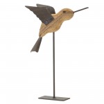 Bird On Stake (Set Of 2) 5"L x 6.25"H, 5"L x 8"H Wood/Iron