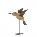 Bird On Stake (Set Of 2) 5"L x 6.25"H, 5"L x 8"H Wood/Iron