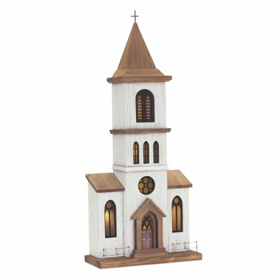 Church 11"L x 25.25"H Wood/Iron Ul/Usb Plug Included