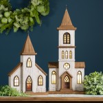 Church 11"L x 25.25"H Wood/Iron Ul/Usb Plug Included