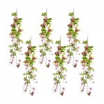 Floral Vine (Set Of 6) 47"L Polyester, Green, Pink