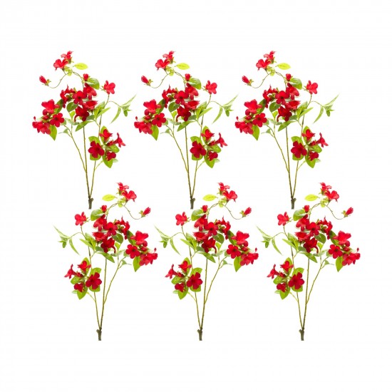 Floral Spray (Set Of 6) 24.5"H Polyester, Red, Green