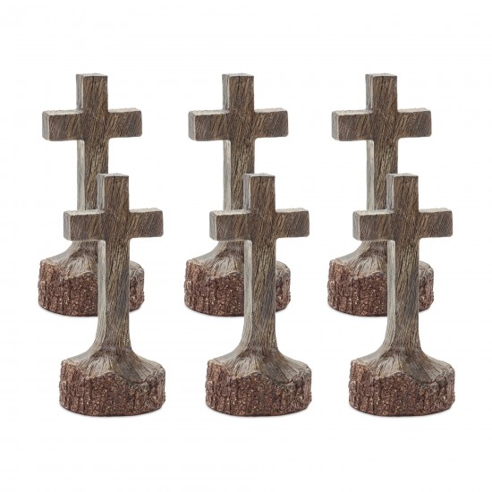 Cross (Set Of 6) 2.75"L x 5.75"H Resin