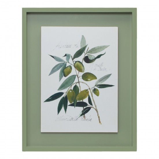 Framed Olive Print (Set Of 2) 15.75"L x 19.75"H Mdf/Wood