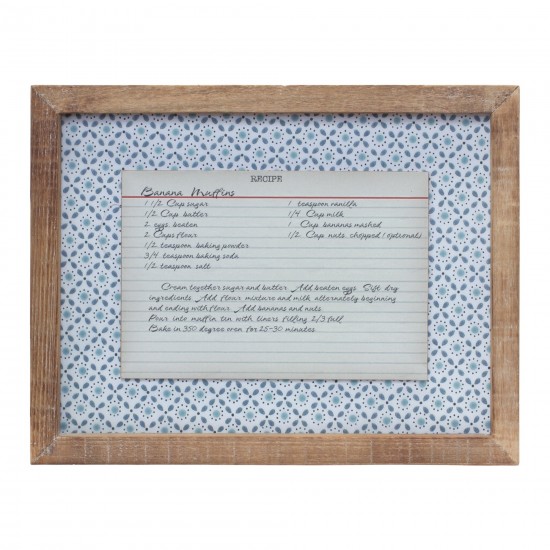 Framed Recipe Card (Set Of 4) 13.5"L x 10.25"H Mdf/Wood