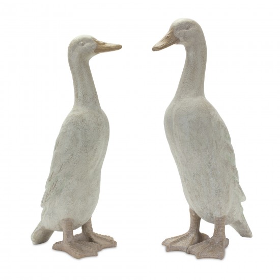 Duck (Set Of 2) 17.5"H, 18.75"H Resin