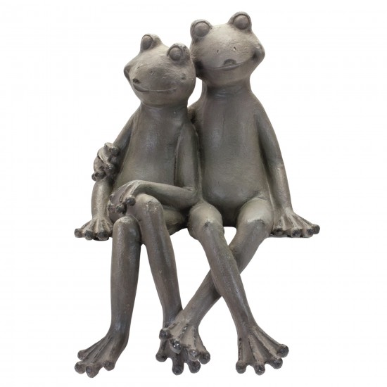 Frog Couple 13"L x 17.5"H Resin