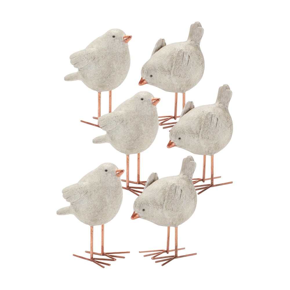 Bird (Set Of 6) 4"H, 4.25"H Resin Bird (Set Of 6) 4"H, 4.25"H Resin