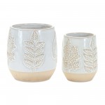 Container (Set Of 2) 4.75"D x 4.25"H, 5.5"D x 5"H Porcelain