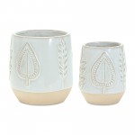 Container (Set Of 2) 4.75"D x 4.25"H, 5.5"D x 5"H Porcelain