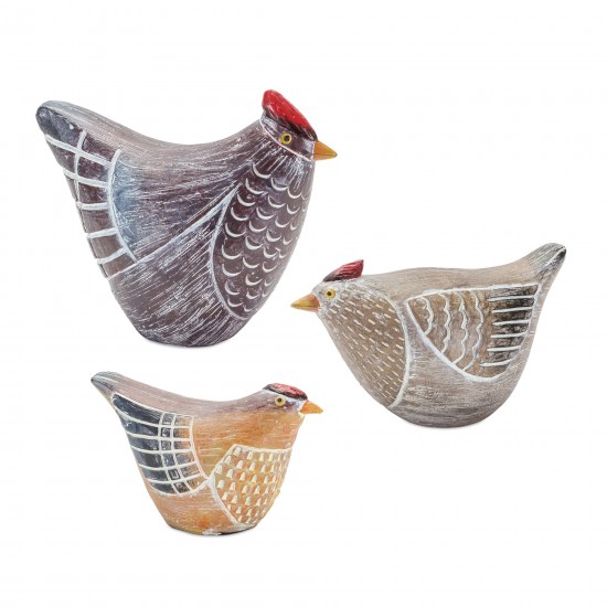 Chicken (Set Of 6) 2.5"H, 3.75"H, 4.25"H Resin