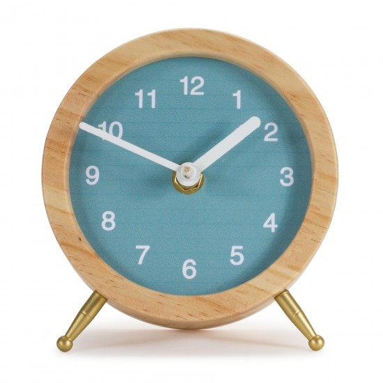 Desk Clock 3"D x 4.75"H Wood/Mdf 1Aa Battery, Not Included