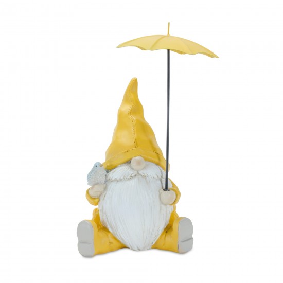 Gnome With Umbrella (Set Of 4) 7.25"H Resin