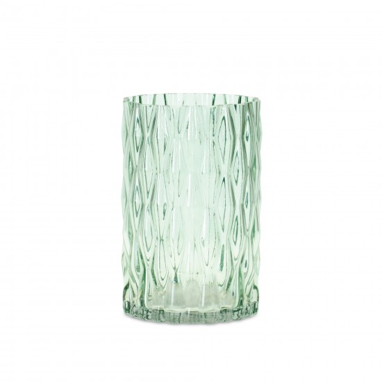 Vase 5"D x 8"H Glass, Green