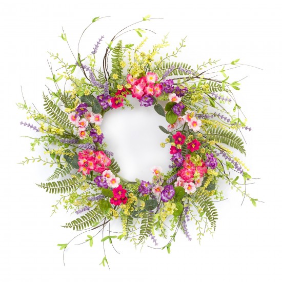 Mixed Floral Wreath 27"D Polyester/Plastic