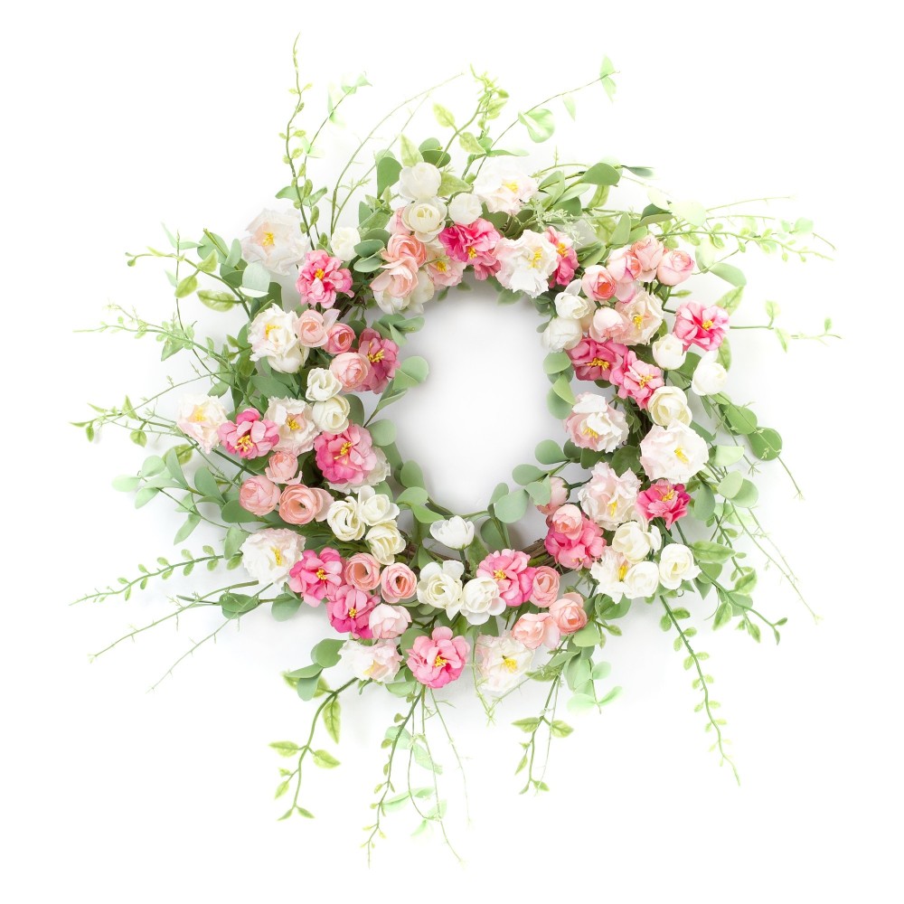 Mixed Floral Wreath 23"D Eva/Paper