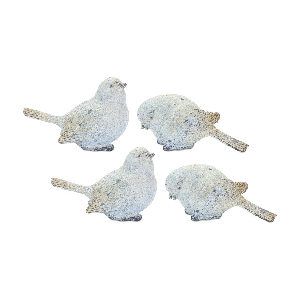 Bird (Set Of 4) 2.5"H, 3.5"H Resin