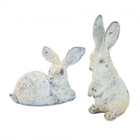 Rabbit (Set Of 4) 4.5"L x 3"H, 2.75"L x 6"H Resin