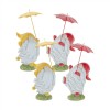 Gnome W/Umbrella (Set Of 4) 7.75"H, 8.25"H Resin