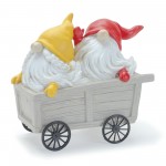 Gnome W/Scooter And Wheelbarrow (Set Of 4) 5"H Resin