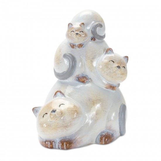 Cat Stack (Set Of 2) 6.5"H Terra Cotta